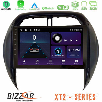 Bizzar xt2 Series 4core Android13 2+32gb Toyota Rav4 2001-2005 (Auto A/c) Navigation Multimedia Tablet 9 u-xt2-Ty1315