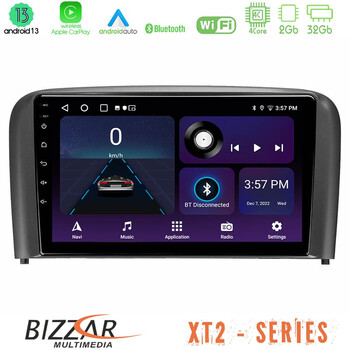 Bizzar xt2 Series 4core Android13 2+32gb Volvo s80 1998-2006 Navigation Multimedia Tablet 9 u-xt2-Vl0971