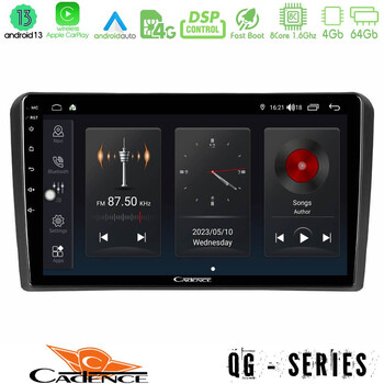 Cadence qg Series 8core Android13 4+64gb Audi a3 8p Navigation Multimedia Tablet 9 u-qg-Au0826