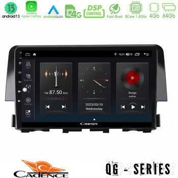 Cadence qg Series 8core Android13 4+64gb Honda Civic 2016-2020 Navigation Multimedia Tablet 9 u-qg-Hd0058