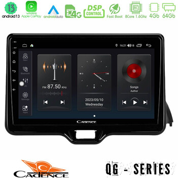 Cadence qg Series 8core Android13 4+64gb Toyota Yaris 2020-&Gt; Navigation Multimedia Tablet 9 u-qg-Ty1079