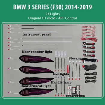 DIQ AMBIENT BMW S.3 F30 FULL KIT (Digital iQ Ambient Light BMW Series 3 (F30) mod. 2014-2019 , 23 Lights)