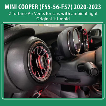 DIQ AMBIENT 8176XB COOPER (F55-56-F57) mod. 2020-2023 (Air Vents with Ambient Light for MINI COOPER (F55-56-F57) mod. 2020-2023 with Ambient Lights)