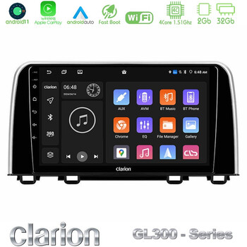 Clarion Gl300 Series 4core Android11 2+32gb Honda cr-v 2019-&Gt; Navigation Multimedia Tablet 10 με Carplay &Amp; Android Auto u-gl3-Hd0160