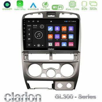 Clarion Gl300 Series 4core Android11 2+32gb Isuzu d-max 2004-2006 Navigation Multimedia Tablet 9 με Carplay &Amp; Android Auto u-gl3-Iz0769