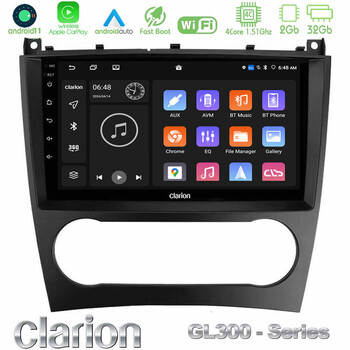 Clarion Gl300 Series 4core Android11 2+32gb Mercedes W203 Facelift Navigation Multimedia Tablet 9 με Carplay &Amp; Android Auto u-gl3-Mb0926