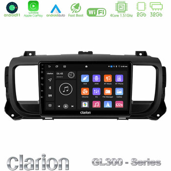 Clarion Gl300 Series 4core Android11 2+32gb Citroen/peugeot/opel/toyota Navigation Multimedia Tablet 9 με Carplay &Amp; Android Auto u-gl3-Pg0950