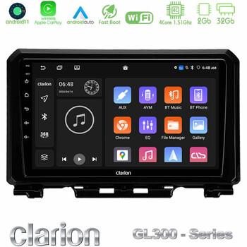 Clarion Gl300 Series 4core Android11 2+32gb Suzuki Jimny 2018-2022 Navigation Multimedia Tablet 9 με Carplay & Android Auto u-gl3-Sz0546