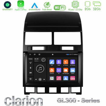 Clarion Gl300 Series 4core Android11 2+32gb vw Touareg 2002 – 2010 Navigation Multimedia Tablet 9 με Carplay & Android Auto u-gl3-Vw0849