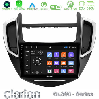 Clarion Gl300 Series 4core Android11 2+32gb Chevrolet Trax 2013-2020 Navigation Multimedia Tablet 9 με Carplay &Amp; Android Auto u-gl3-Cv0053