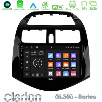 Clarion Gl300 Series 4core Android11 2+32gb Chevrolet Spark 2009-2015 Navigation Multimedia Tablet 9 με Carplay &Amp; Android Auto u-gl3-Cv0683