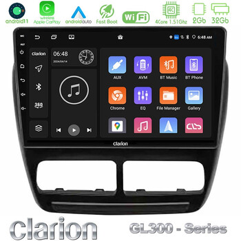 Clarion Gl300 Series 4core Android11 2+32gb Fiat Doblo / Opel Combo 2010-2014 Navigation Multimedia Tablet 9 με Carplay &Amp; Android Auto u-gl3-Ft1032
