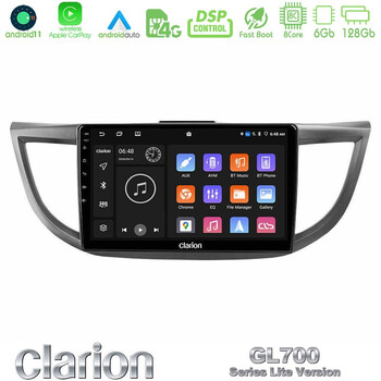 Clarion Gl700 Lite Series 8core Android11 6+128gb Honda crv 2012-2017 Navigation Multimedia Tablet 9 με Carplay &Amp; Android Auto u-G76l-Hd0012