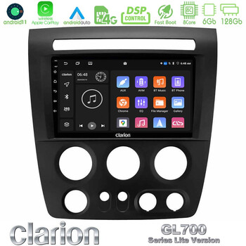 Clarion Gl700 Lite Series 8core Android11 6+128gb Hummer h3 2005-2009 Navigation Multimedia Tablet 9 με Carplay &Amp; Android Auto u-G76l-Hu003n