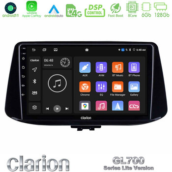 Clarion Gl700 Lite Series 8core Android11 6+128gb Hyundai i30 Navigation Multimedia Tablet 9 με Carplay &Amp; Android Auto u-G76l-Hy0890