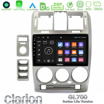 Clarion Gl700 Lite Series Hyundai Getz 2002-2009 8core Android11 6+128gb Navigation Multimedia Tablet 9″ με Carplay & Android Auto με Carplay & Android Auto u-G76l-Hy1146s