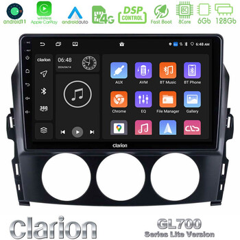 Clarion Gl700 Lite Series 8core Android11 6+128gb Mazda mx-5 2006-2008 Navigation Multimedia Tablet 9 με Carplay &Amp; Android Auto u-G76l-Mz049n