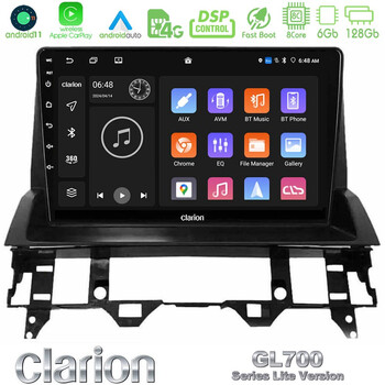 Clarion Gl700 Lite Series 8core Android11 6+128gb Mazda6 2002-2006 Navigation Multimedia Tablet 10 με Carplay &Amp; Android Auto u-G76l-Mz1213