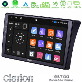 Clarion Gl700 Lite Series 8core Android11 6+128gb Nissan Navara d40 Navigation Multimedia Tablet 9 με Carplay &Amp; Android Auto u-G76l-Ns1354