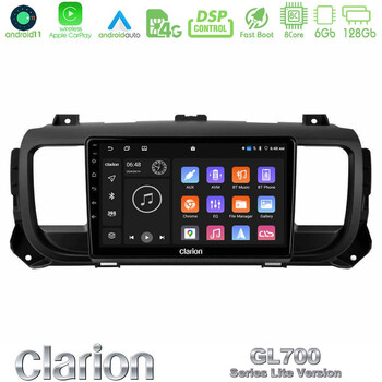 Clarion Gl700 Lite Series 8core Android11 6+128gb Citroen/peugeot/opel/toyota Navigation Multimedia Tablet 9 με Carplay &Amp; Android Auto u-G76l-Pg0950