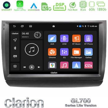 Clarion Gl700 Lite Series 8core Android11 6+128gb Toyota Prius 2004-2009 Navigation Multimedia Tablet 9 με Carplay &Amp; Android Auto u-G76l-Ty1015