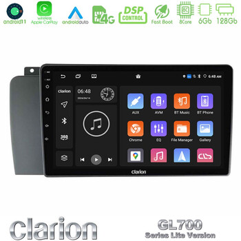 Clarion Gl700 Lite Series 8core Android11 6+128gb Volvo s60 2004-2009 Navigation Multimedia Tablet 9 με Carplay &Amp; Android Auto u-G76l-Vl1514