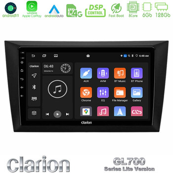 Clarion Gl700 Lite Series 8core Android11 6+128gb vw Golf 6 Navigation Multimedia Tablet 9 με Carplay &Amp; Android Auto u-G76l-Vw0999