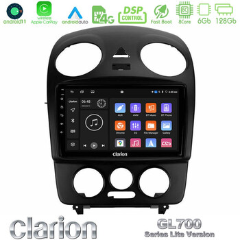 Clarion Gl700 Lite Series 8core Android11 6+128gb vw Beetle Navigation Multimedia Tablet 9 με Carplay &Amp; Android Auto u-G76l-Vw1059
