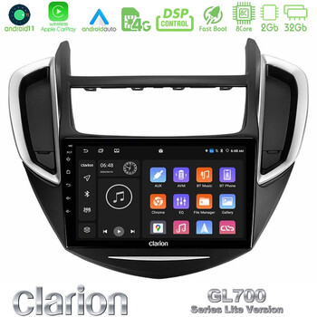 Clarion Gl700 Lite Series 8core Android11 2+32gb Chevrolet Trax 2013-2020 Navigation Multimedia Tablet 9 με Carplay &Amp; Android Auto u-G72l-Cv0053