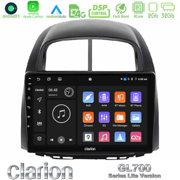 Clarion Gl700 Lite Series 8core Android11 2+32gb Daihatsu Sirion/subaru Justy Navigation Multimedia Tablet 10 με Carplay &Amp; Android Auto u-G72l-Dh0038