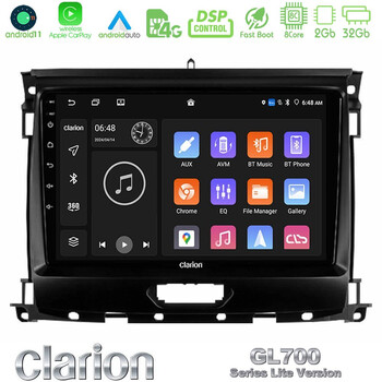 Clarion Gl700 Lite Series 8core Android11 2+32gb Ford Ranger 2017-2022 Navigation Multimedia Tablet 9 με Carplay &Amp; Android Auto u-G72l-Fd0631