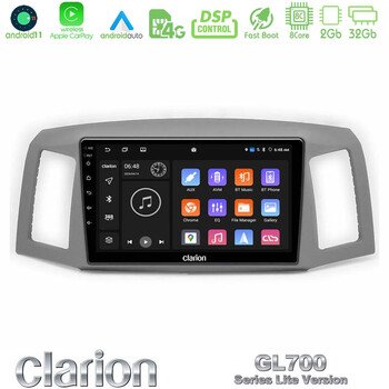 Clarion Gl700 Lite Series 8core Android11 2+32gb Jeep Grand Cherokee 2005-2007 Navigation Multimedia Tablet 10 με Carplay &Amp; Android Auto u-G72l-Jp1152
