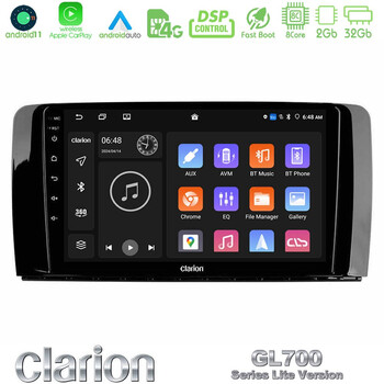 Clarion Gl700 Lite Series 8core Android11 2+32gb Mercedes r Class Navigation Multimedia Tablet 9 με Carplay &Amp; Android Auto u-G72l-Mb0781