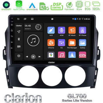 Clarion Gl700 Lite Series 8core Android11 2+32gb Mazda mx-5 2006-2008 Navigation Multimedia Tablet 9 με Carplay &Amp; Android Auto u-G72l-Mz049n
