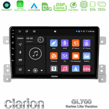 Clarion Gl700 Lite Series 8core Android11 2+32gb Suzuki Grand Vitara Navigation Multimedia Tablet 9 με Carplay &Amp; Android Auto u-G72l-Sz0630