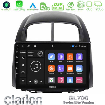 Clarion Gl700 Lite Series 8core Android11 6+128gb Daihatsu Sirion/subaru Justy Navigation Multimedia Tablet 10 με Carplay &Amp; Android Auto u-G76l-Dh0038