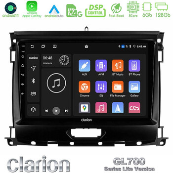 Clarion Gl700 Lite Series 8core Android11 6+128gb Ford Ranger 2017-2022 Navigation Multimedia Tablet 9 με Carplay &Amp; Android Auto u-G76l-Fd0631