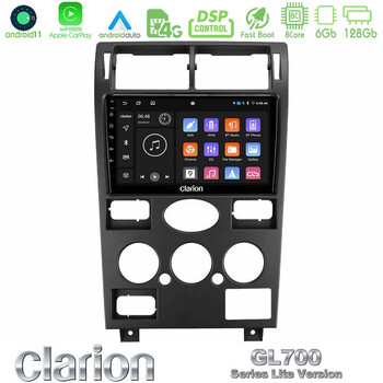 Clarion Gl700 Lite Series 8core Android11 6+128gb Ford Mondeo 2001-2004 Navigation Multimedia Tablet 9 με Carplay &Amp; Android Auto u-G76l-Fd1193