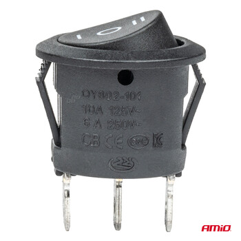 03614/AM ΔΙΑΚΟΠΤΗΣ 230V 6A ON-OFF-ON 3 ΕΠΑΦΩΝ ΣΤΡΟΓΓΥΛΟΣ BU03 ΑΜΙΟ - 1 ΤΕΜ.