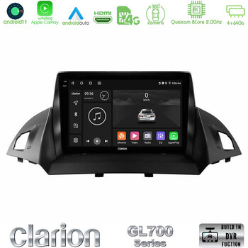 Clarion Gl700 Series 8core Android11 4+64gb Ford c-Max/kuga Navigation Multimedia Tablet 9 με Carplay &Amp; Android Auto u-gl7-Fd0047