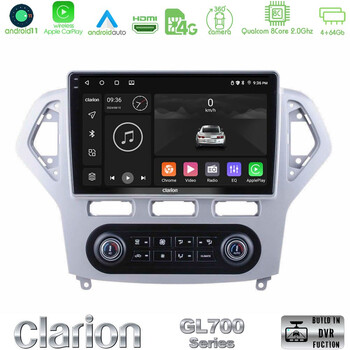 Clarion Gl700 Series 8core Android11 4+64gb Ford Mondeo 2007-2011 (Auto A/c) Navigation Multimedia Tablet 9 με Carplay &Amp; Android Auto u-gl7-Fd0919ac