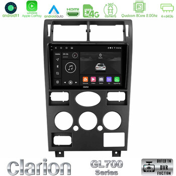Clarion Gl700 Series 8core Android11 4+64gb Ford Mondeo 2001-2004 Navigation Multimedia Tablet 9 με Carplay &Amp; Android Auto u-gl7-Fd1193