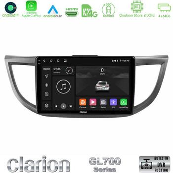 Clarion Gl700 Series 8core Android11 4+64gb Honda crv 2012-2017 Navigation Multimedia Tablet 9 με Carplay &Amp; Android Auto u-gl7-Hd0012