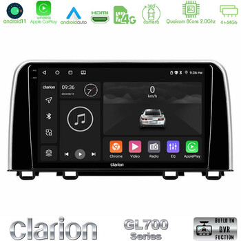 Clarion Gl700 Series 8core Android11 4+64gb Honda cr-v 2019-&Gt; Navigation Multimedia Tablet 10 με Carplay &Amp; Android Auto u-gl7-Hd0160