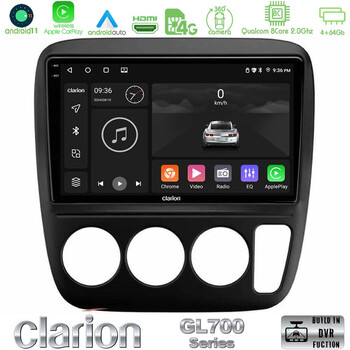 Clarion Gl700 Series 8core Android11 4+64gb Honda crv 1997-2001 Navigation Multimedia Tablet 9 με Carplay &Amp; Android Auto u-gl7-Hd0935