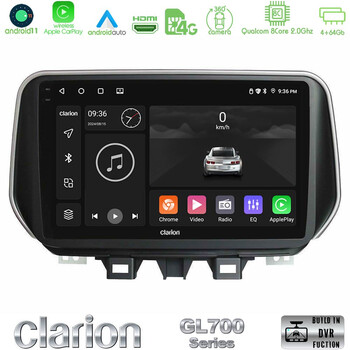 Clarion Gl700 Series 8core Android11 4+64gb Hyundai Ix35 Navigation Multimedia Tablet 10 με Carplay &Amp; Android Auto u-gl7-Hy0609