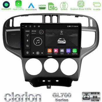 Clarion Gl700 Series 8core Android11 4+64gb Hyundai Matrix 2001-2010 Navigation Multimedia Tablet 9 με Carplay &Amp; Android Auto u-gl7-Hy1024