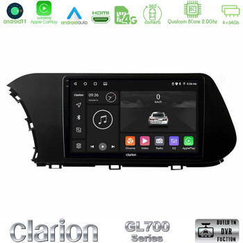 Clarion Gl700 Series 8core Android11 4+64gb Hyundai i20 2021-2023 Navigation Multimedia Tablet 9 με Carplay &Amp; Android Auto u-gl7-Hy1043