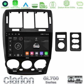 Clarion Gl700 Series 8core Android11 4+64gb Hyundai Getz 2002-2009 Navigation Multimedia Tablet 9 με Carplay &Amp; Android Auto u-gl7-Hy1146