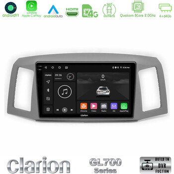 Clarion Gl700 Series 8core Android11 4+64gb Jeep Grand Cherokee 2005-2007 Navigation Multimedia Tablet 10 με Carplay &Amp; Android Auto u-gl7-Jp1152